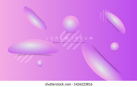 Fluid 3d abstract background. Futuristic liquid gradient shapes design. Vector eps10.