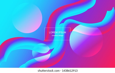 Fluid 3d abstract background. Futuristic liquid gradient shapes design. Vector eps10.
