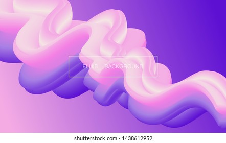 Fluid 3d abstract background. Futuristic liquid gradient shapes design. Vector eps10.