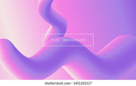 Fluid 3d abstract background. Futuristic liquid gradient shapes design. Vector eps10.