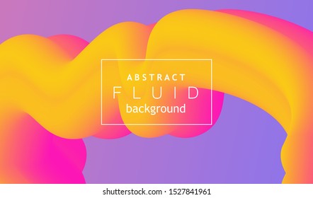 Fluid 3d abstract background. Futuristic liquid gradient shapes design. Vector eps10.