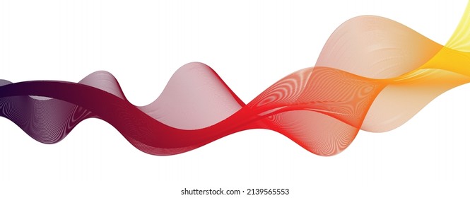 Fluid 3d background with smooth lines. Gradient blend, wide abstract banner with waves. Futuristic  modern linear pattern. Technology vector concept