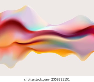 Fluid 3D object. Colored liquid element on white background. Vector geometric shape for poster and cover design.