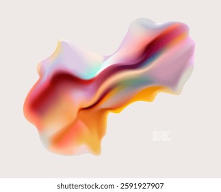 Fluid 3D object. Colored liquid element on white background. Vector geometric shape for poster and cover design.