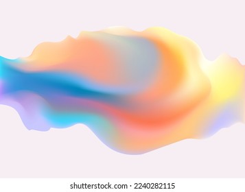 Fluid 3D object. Colorful liquid element on white background. Vector geometric shape for poster and cover design.