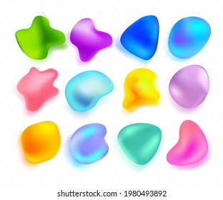 Fluid 3d shape with the modern neon colors. Liquid bright colored backdrop for posters, brochures, textile pattern, gift wrapping, web and desktop wallpaper. Vector illustration.