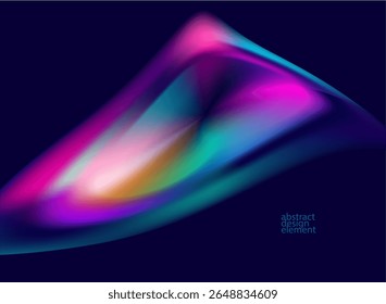 Fluid 3D sphere. Iridescent colorful ball on dark background. Abstract geometric shape for your design.