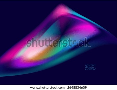Fluid 3D sphere. Iridescent colorful ball on dark background. Abstract geometric shape for your design.