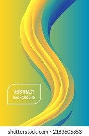 Fluid abstract backgroud. Yellow and blue background. Abstract card.