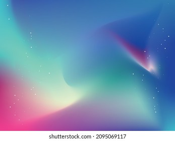 Fluid abstract background. Aurora hologram. Glitter. Title space.