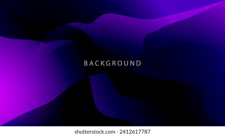 Fluid abstract background in blue purple and black with pink light for wallpaper, banner, presentation, flyer, landing page and more