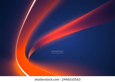 Fluid abstract background with colorful gradient. Abstract blue orange wave illustration of modern movement.