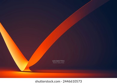 Fluid abstract background with colorful gradient. Abstract blue orange wave illustration of modern movement.