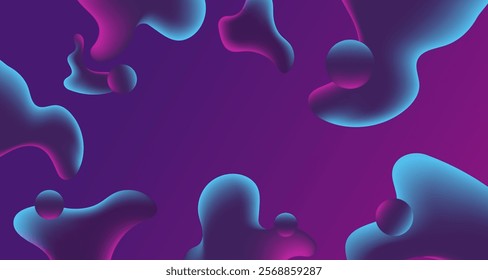 Fluid abstract background Colorful liquid shape composition