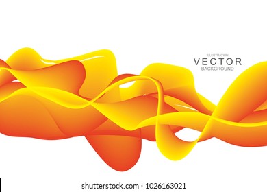 Fluid abstract background with curve shape. Usable for poster, wallpaper, cover and flyer. Colored wave lines like smoke. Colorful abstract wave poster.
