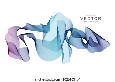 Fluid abstract background with curve shape. Usable for poster, wallpaper, cover and flyer. Colored wave lines like smoke. Colorful abstract wave poster.