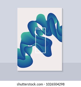 Fluid abstract background with curve shape. Usable for poster, wallpaper, cover and flyer. Colored wave lines like smoke. Colorful abstract wave poster.