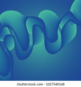 Fluid abstract background with curve shape. Usable for poster, wallpaper, cover and flyer. Colored wave lines like smoke. Colorful abstract wave poster. Super flowing gradient template.