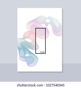 Fluid abstract background with curve shape. Usable for poster, wallpaper, cover and flyer. Colored wave lines like smoke. Colorful abstract wave poster.