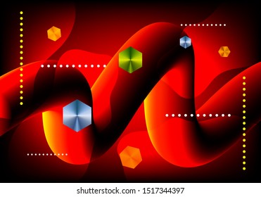 fluid abstract background with dark red color. vector illustration
