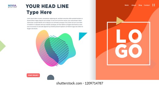 Fluid Abstract background design. Landing page template. Web Page. Vector illustration and inspiration
