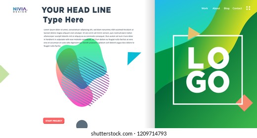 Fluid Abstract background design. Landing page template. Web Page. Vector illustration and inspiration