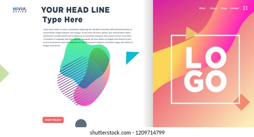Fluid Abstract background design. Landing page template. Web Page. Vector illustration and inspiration