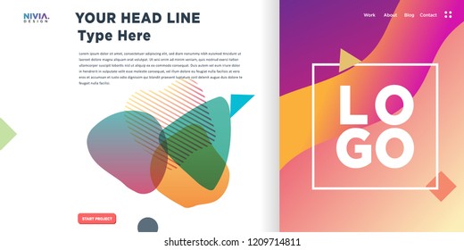 Fluid Abstract background design. Landing page template. Web Page. Vector illustration and inspiration