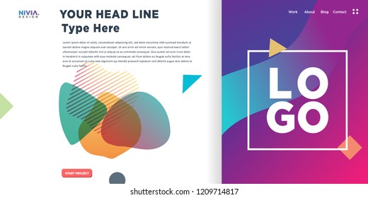 Fluid Abstract background design. Landing page template. Web Page. Vector illustration and inspiration
