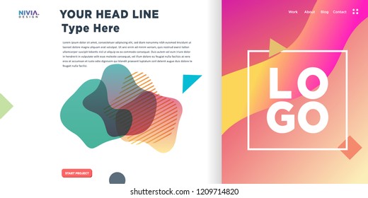 Fluid Abstract background design. Landing page template. Web Page. Vector illustration and inspiration