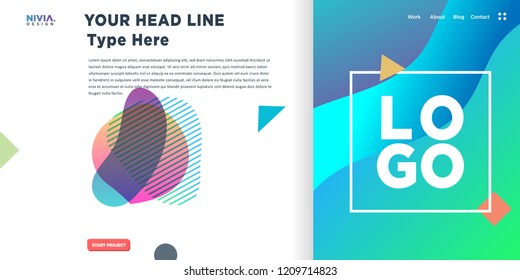 Fluid Abstract background design. Landing page template. Web Page. Vector illustration and inspiration