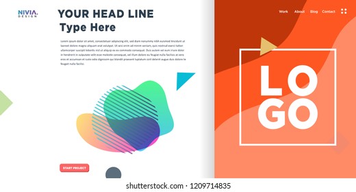 Fluid Abstract background design. Landing page template. Web Page. Vector illustration and inspiration