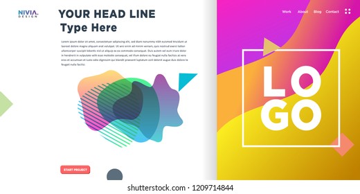 Fluid Abstract background design. Landing page template. Web Page. Vector illustration and inspiration