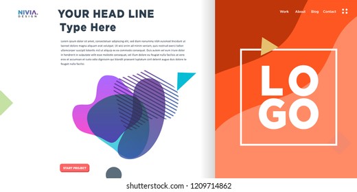 Fluid Abstract background design. Landing page template. Web Page. Vector illustration and inspiration