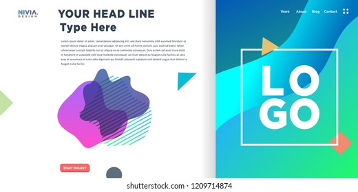 Fluid Abstract background design. Landing page template. Web Page. Vector illustration and inspiration