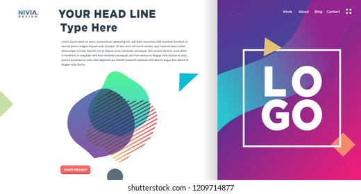 Fluid Abstract background design. Landing page template. Web Page. Vector illustration and inspiration