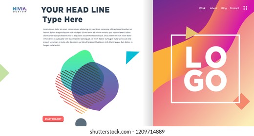Fluid Abstract background design. Landing page template. Web Page. Vector illustration and inspiration