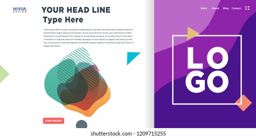 Fluid Abstract background design. Landing page template. Web Page. Vector illustration and inspiration