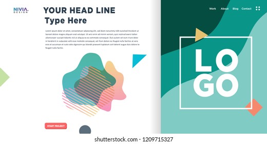 Fluid Abstract background design. Landing page template. Web Page. Vector illustration and inspiration