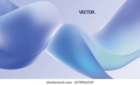 Fundo abstrato fluido com ondas azuis suaves e efeitos de gradiente bonito