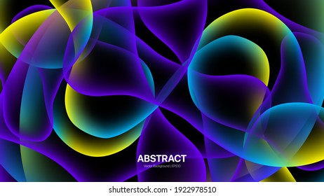 Fondo De Resumen De Fluidos. Formas de flujo degradado en fondo negro oscuro. Ilustración del vector