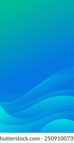 A fluid abstract background with green and blue gradient waves, perfect for creative and professional use