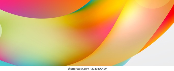 Fluid abstract background. Liquid color gradients composition. Round shapes and circle flowing design for wallpaper, banner, background or landing