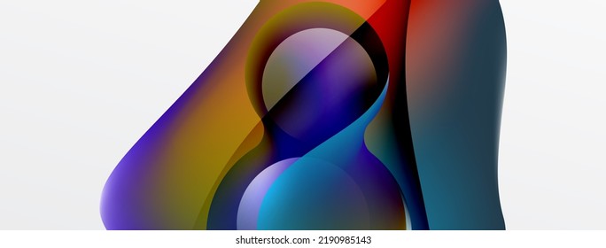 Fluid abstract background. Liquid color gradients composition. Round shapes and circle flowing design for wallpaper, banner, background or landing
