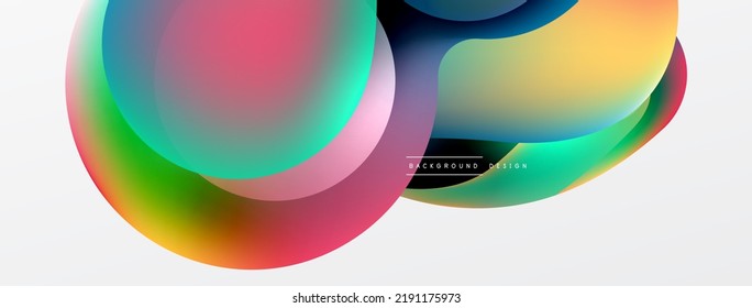 Fondo fluido abstracto. Composición de gradientes de color líquido. Formas redondeadas y diseño de flujo de círculo para papel de pared, pancarta, fondo o aterrizaje