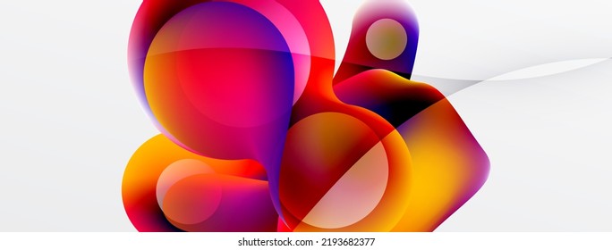 Fluid abstract background. Liquid color gradients composition. Round shapes and circle flowing design for wallpaper, banner, background or landing