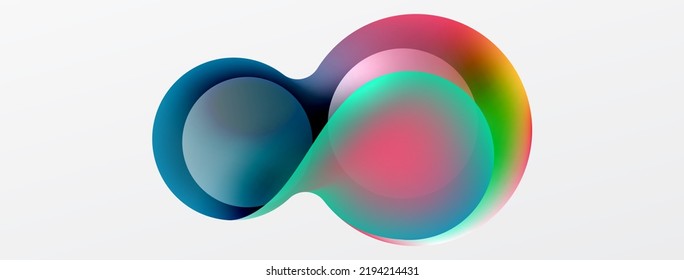 Fluid abstract background. Liquid color gradients composition. Round shapes and circle flowing design for wallpaper, banner, background or landing