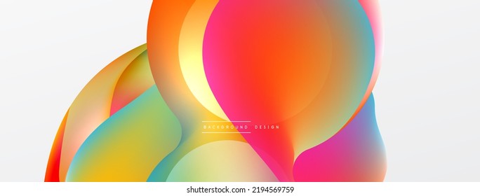 Fluid abstract background. Liquid color gradients composition. Round shapes and circle flowing design for wallpaper, banner, background or landing