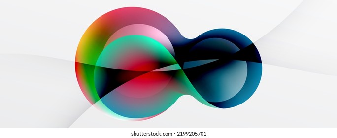 Fluid abstract background. Liquid color gradients composition. Round shapes and circle flowing design for wallpaper, banner, background or landing