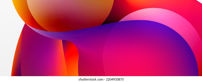 Fluid abstract background. Liquid color gradients composition. Round shapes and circle flowing design for wallpaper, banner, background or landing